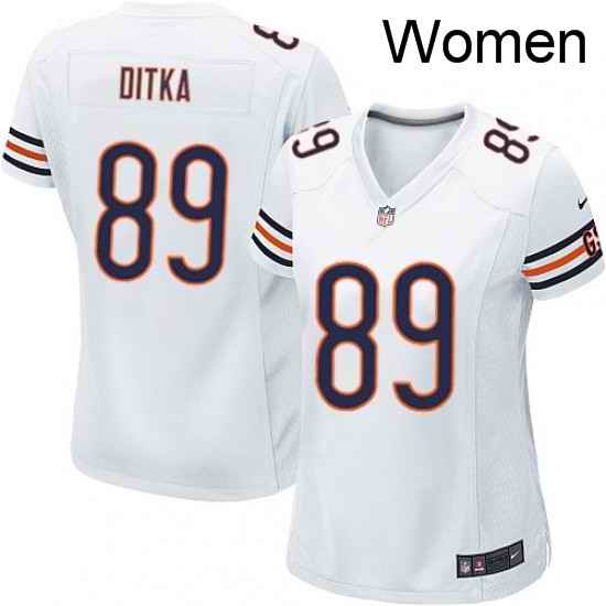 Womens Nike Chicago Bears 89 Mike Ditka Game White NFL Jersey